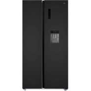 CHiQ 680L CSS680NPIK3 Side-By-Side Fridge, Inverter and No Frost Technology, Water Dispenser, LED Display (Black)