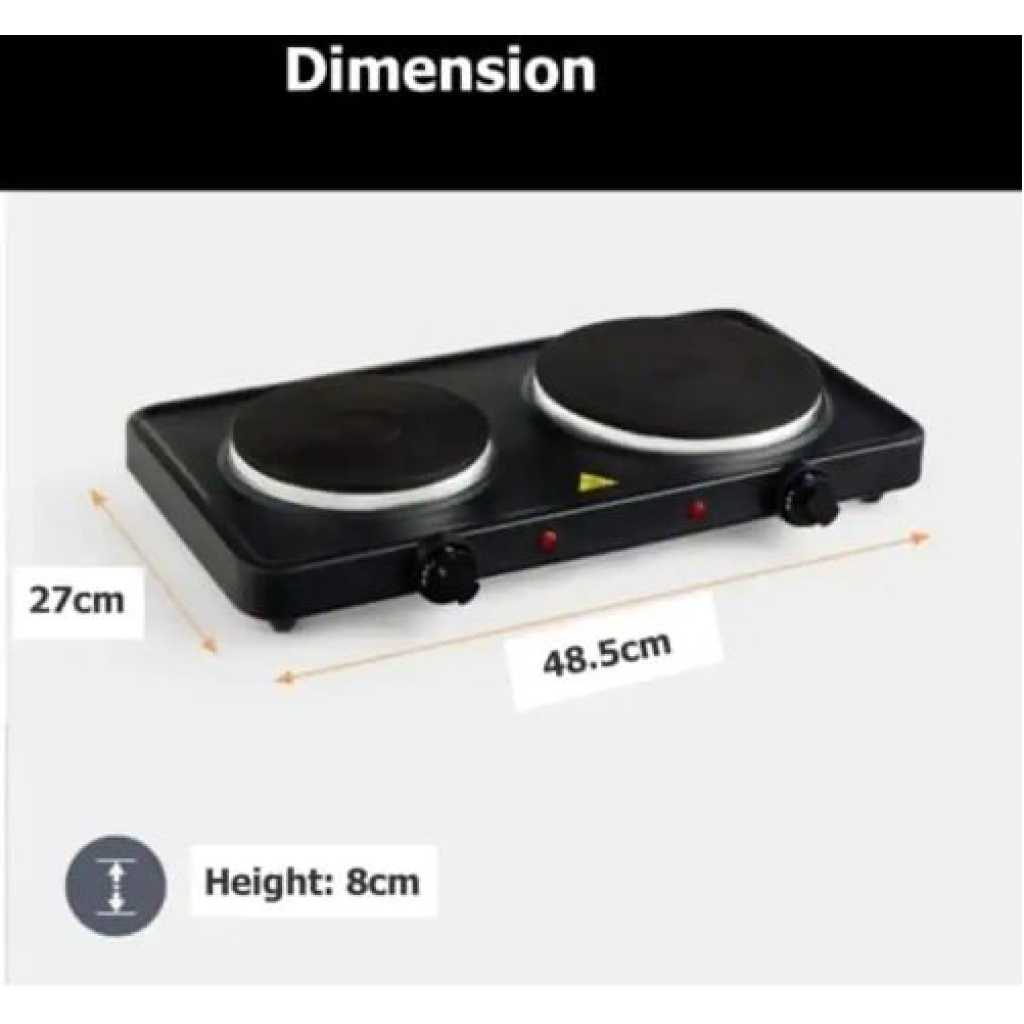 RAF Electric Ceramic Stove 1000+1000 Watts cooking hot plate with temperature control overheat protection electric cooker 2000 watts- Black