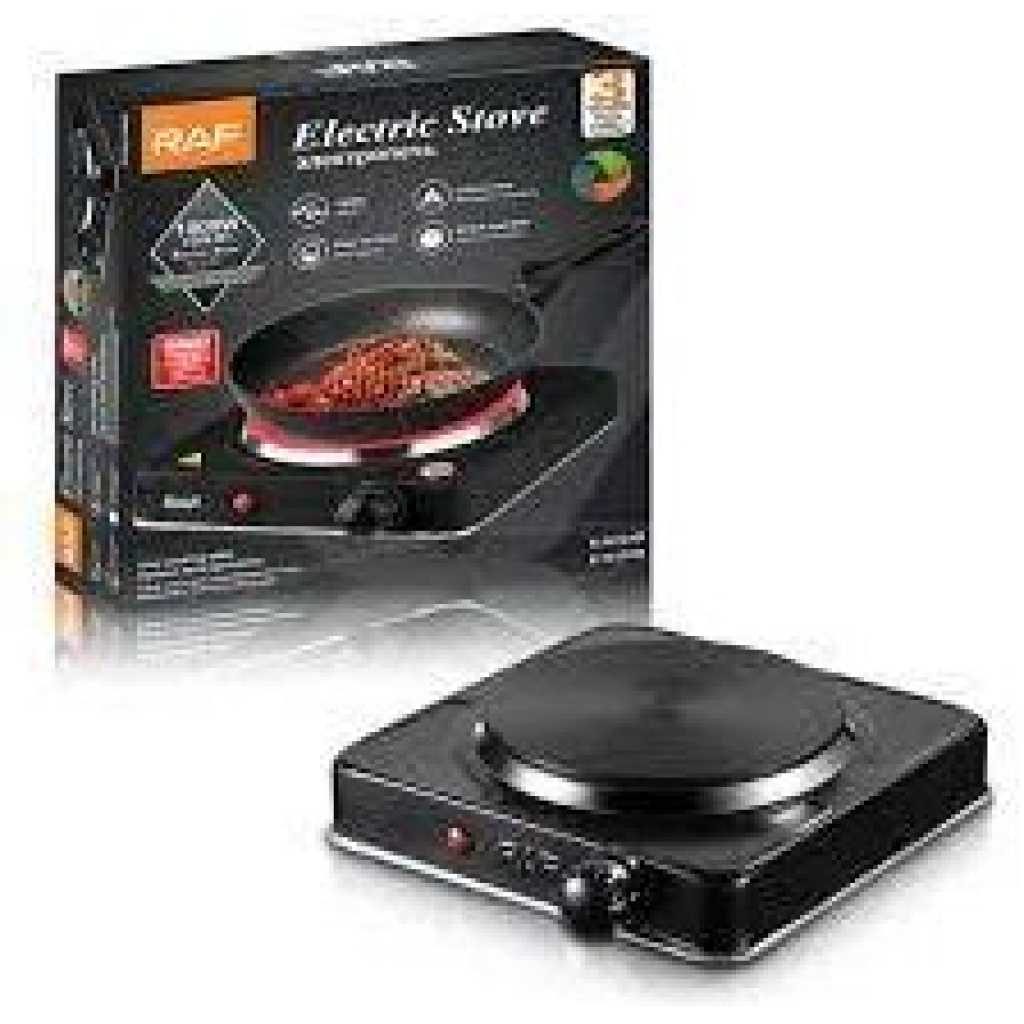 RAF Electric Ceramic Stove 1000 W cooking hot plate with temperature control overheat protection electric cooker- Black