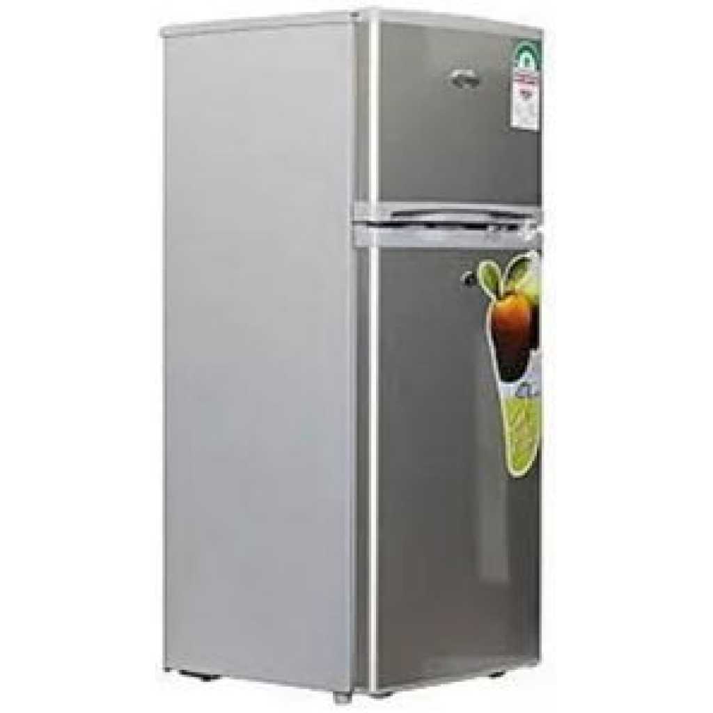 SPJ 140 Liters Fridge, Double Door Top Freezer Defrost Refrigerator – Silver