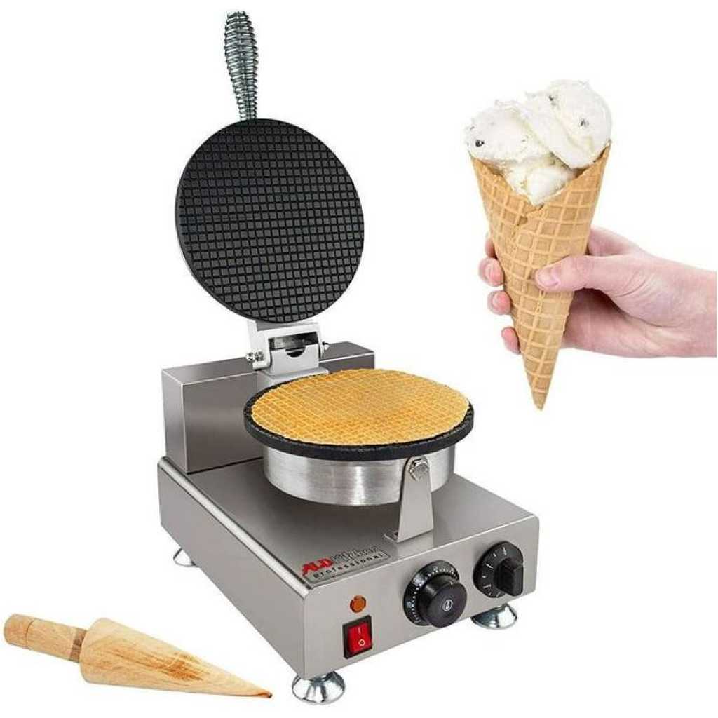 Commercial Bubble Cone Waffle Maker 1000W Nonstick Coating Surface Stainless Steel Egg Roll Machine with Adjustable Temperature and Time Controlfor Restaurant Bakeries Iron Maker