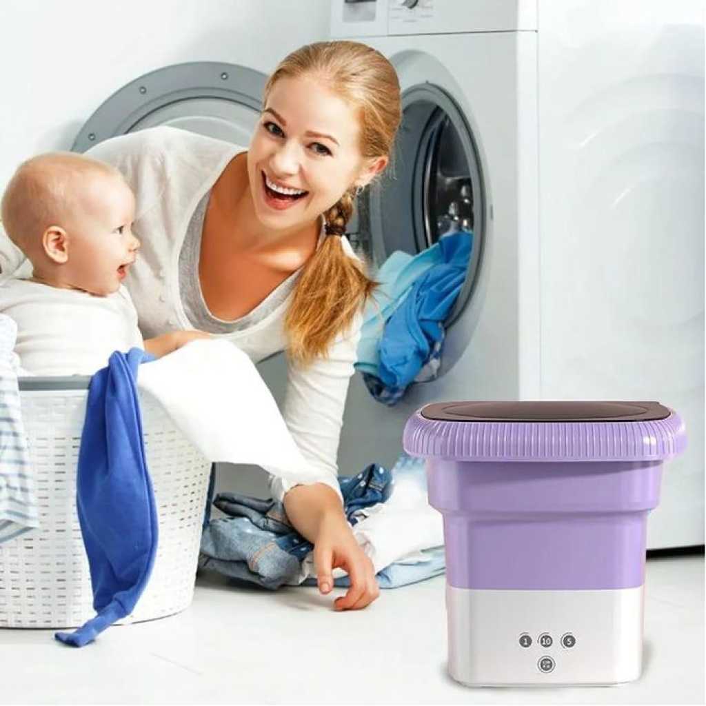 Portable Foldable Washing Machine, High Capacity Mini Washer With Spin Dryer, Camping Travel Mini Washing Machin, Deep Cleaning Half Automatic Wash Lightweight Washer Touch Screen, For Baby Clothes Underwear Socks