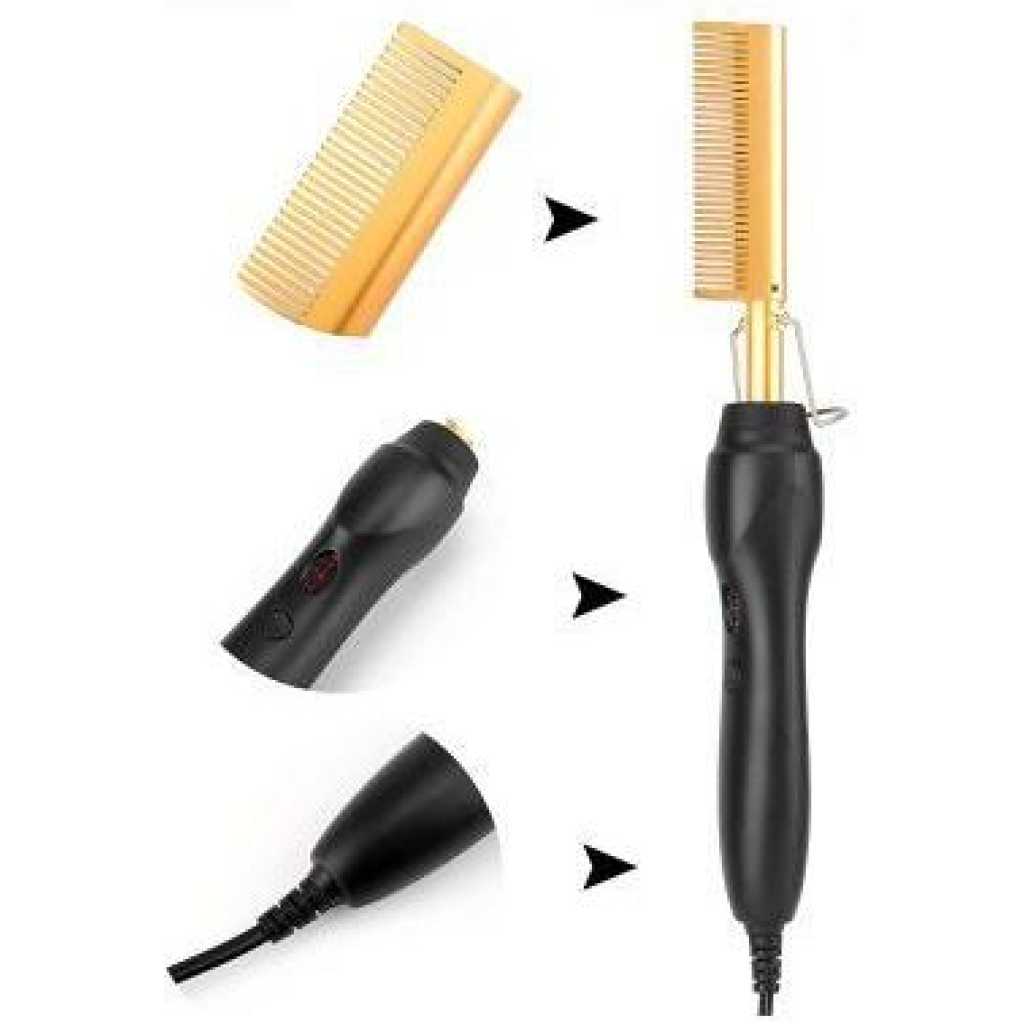 SHARE THIS PRODUCT Electric Hot Comb Hair Straightener, High Heat Adjustable Temperature Iron Comb Straightening or Curly Hair - Pressing Combs for Natural Black Hair African American Hair & Wigs