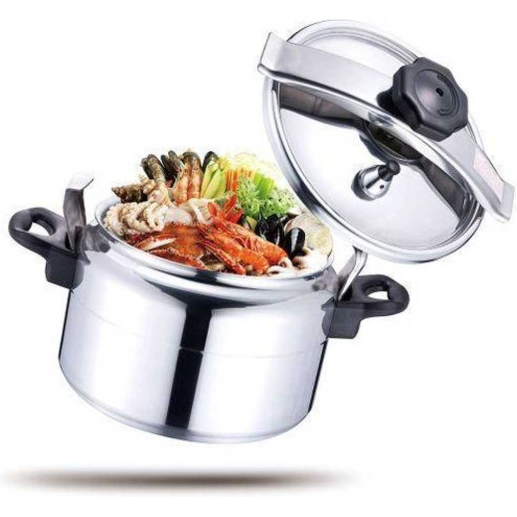 Regina 20L Stainless Steel Pressure Cooker Saucepan Pot Cookware- Silver.