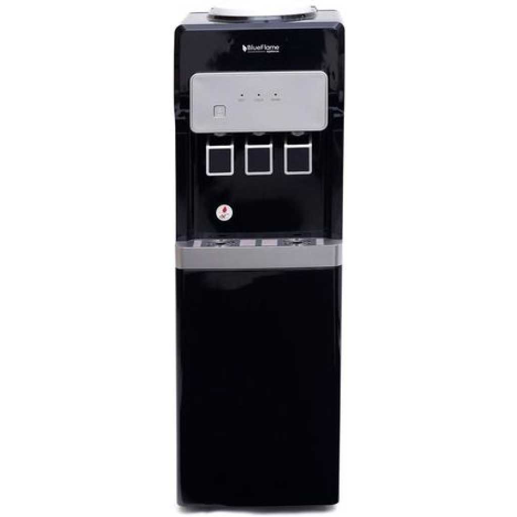 Blueflame Water Dispenser Hot Cold And Normal With Bottom Fridge BF220WDF - Black