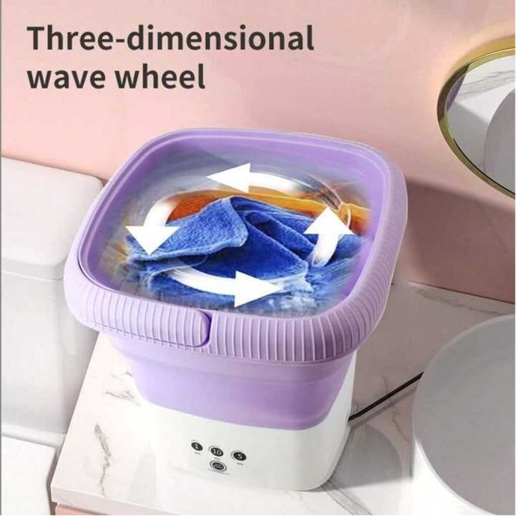 Portable Foldable Washing Machine, High Capacity Mini Washer With Spin Dryer, Camping Travel Mini Washing Machin, Deep Cleaning Half Automatic Wash Lightweight Washer Touch Screen, For Baby Clothes Underwear Socks