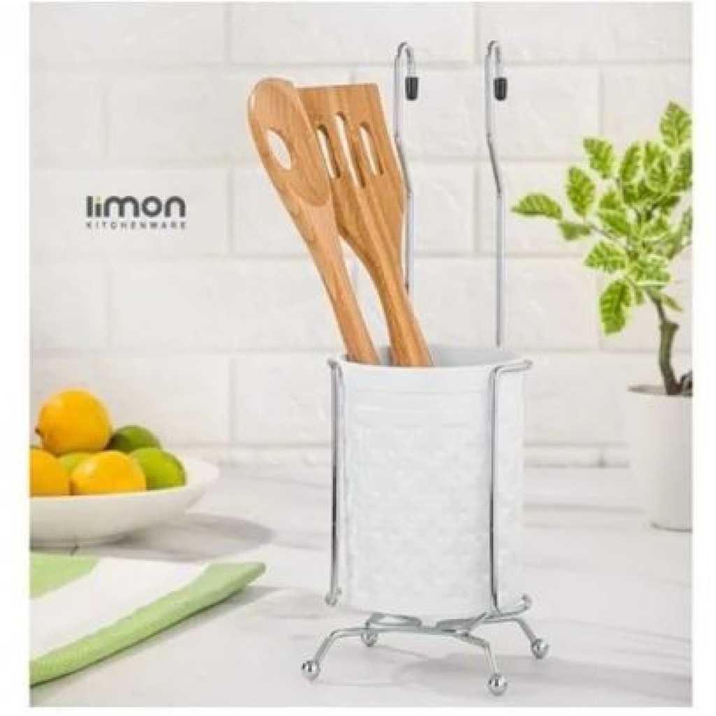 Forks Spoons Knife Cutlery Hanging Holder With Steel Stand -Multicolor