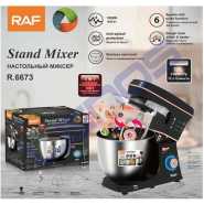 RAF 12 Litres Kitchen Electric Stand Mixer Tilt-Head Food Mixers Stainless Steel with Dough Hook Flat Beater Wire Whisk Splash Guard for Baking Electric Kitchen Mixers - Black