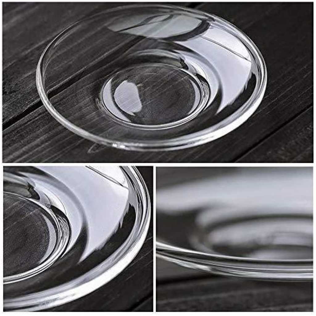 6 Pieces Of Clear Glass Saucers Round Decorative Plates Without Cups For Serving Tea Coffee Snacks