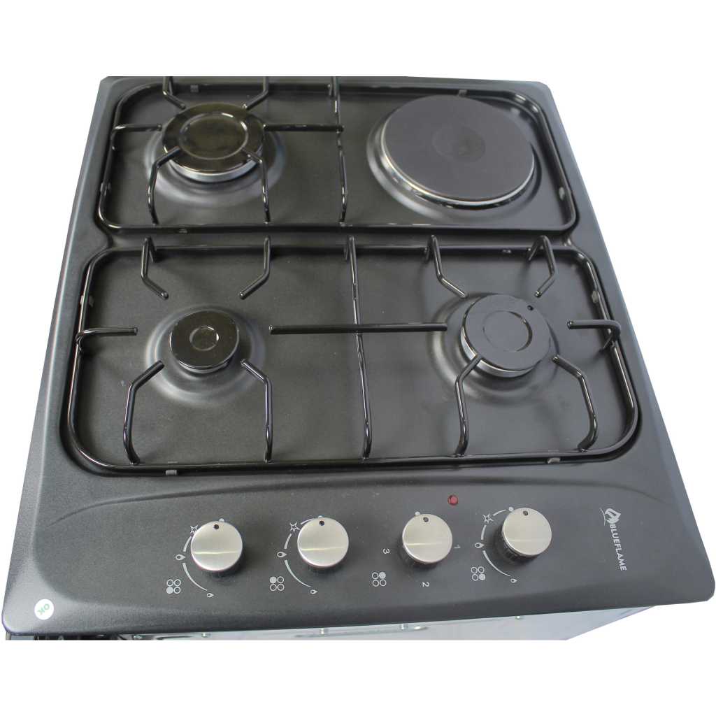 Blueflame Built-in Hob 60x60cm, Cooktop, 3 Gas + 1 Electric Plate, Auto Gas Ignition B431-UP - Black