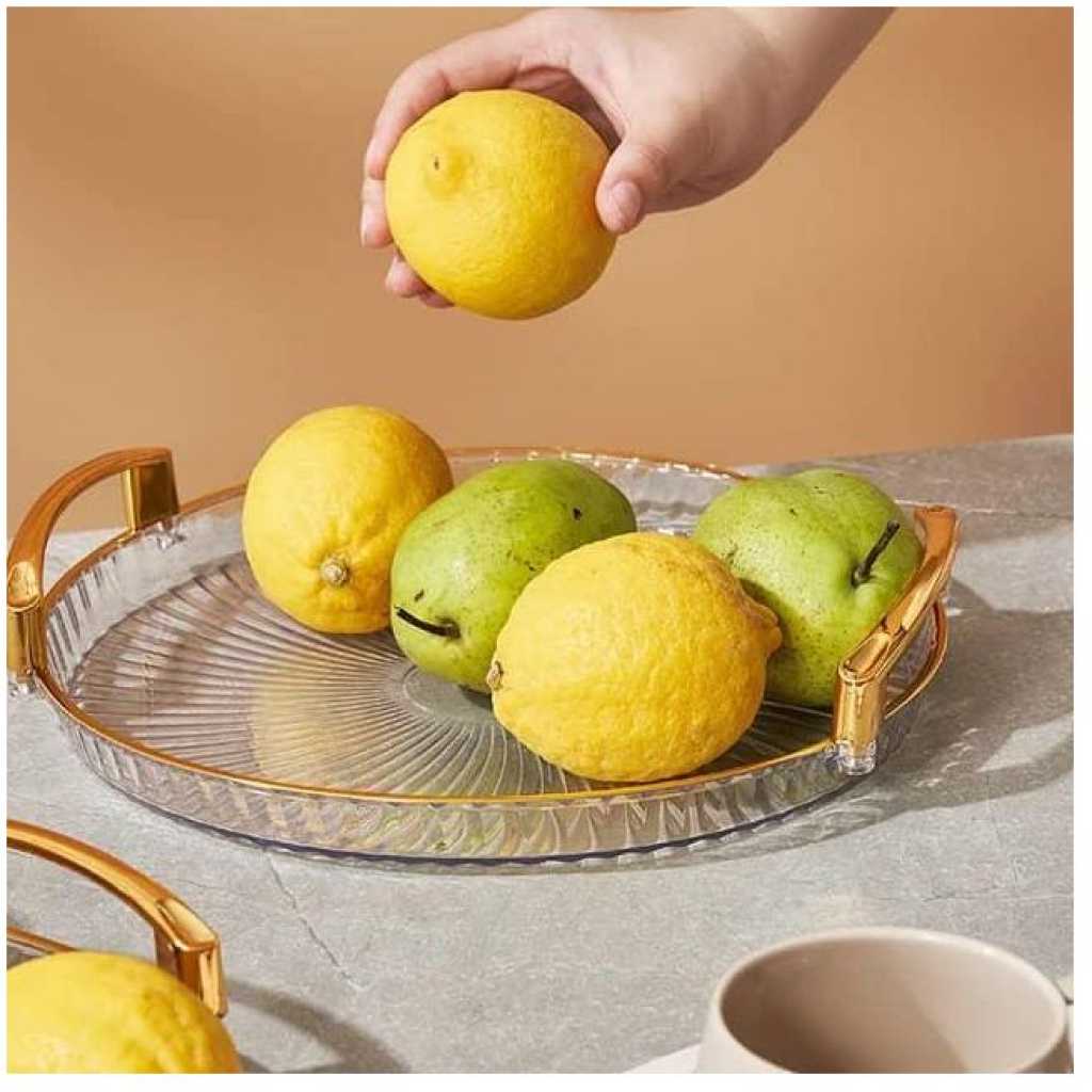 3 Pieces Of Round Food Tray Fruit Tea Table Serving Tray Home Desktop Storage Organizer for Hotel Storage Platters