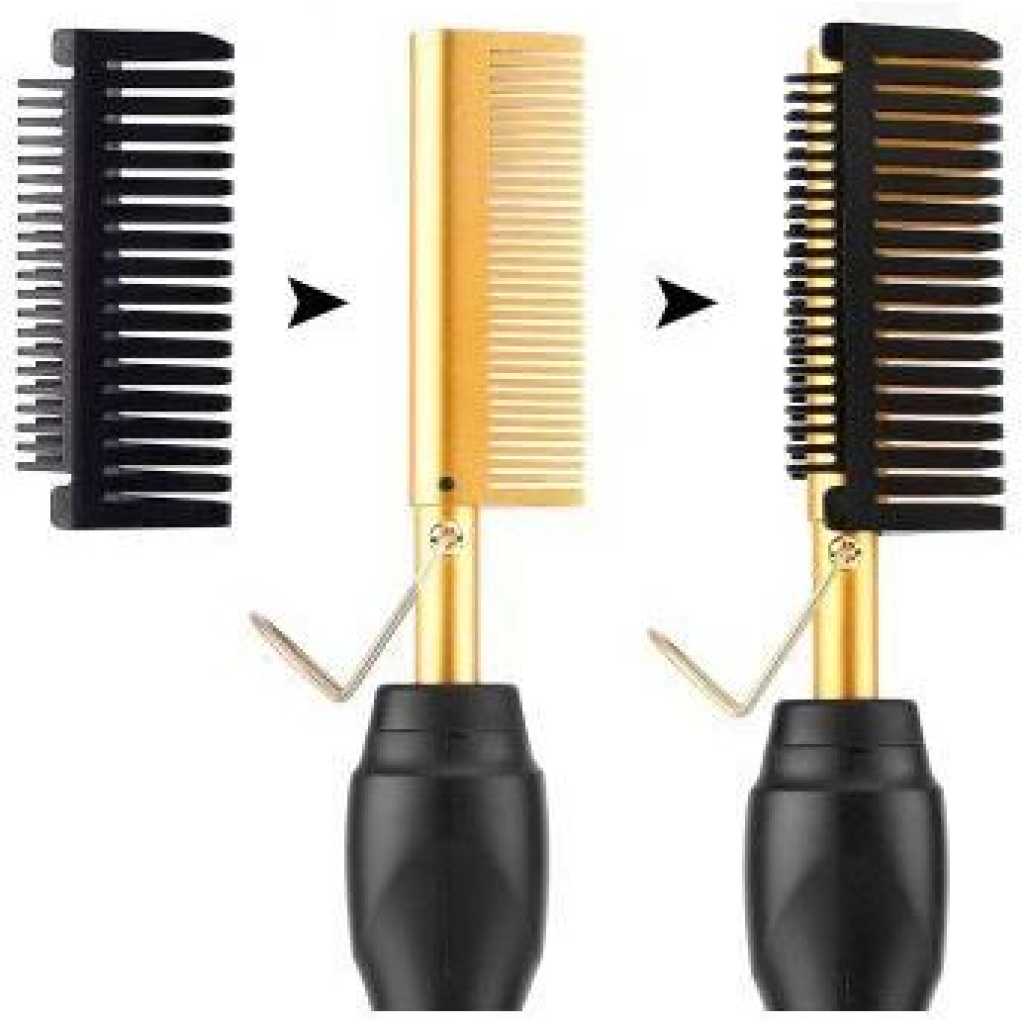 SHARE THIS PRODUCT Electric Hot Comb Hair Straightener, High Heat Adjustable Temperature Iron Comb Straightening or Curly Hair - Pressing Combs for Natural Black Hair African American Hair & Wigs
