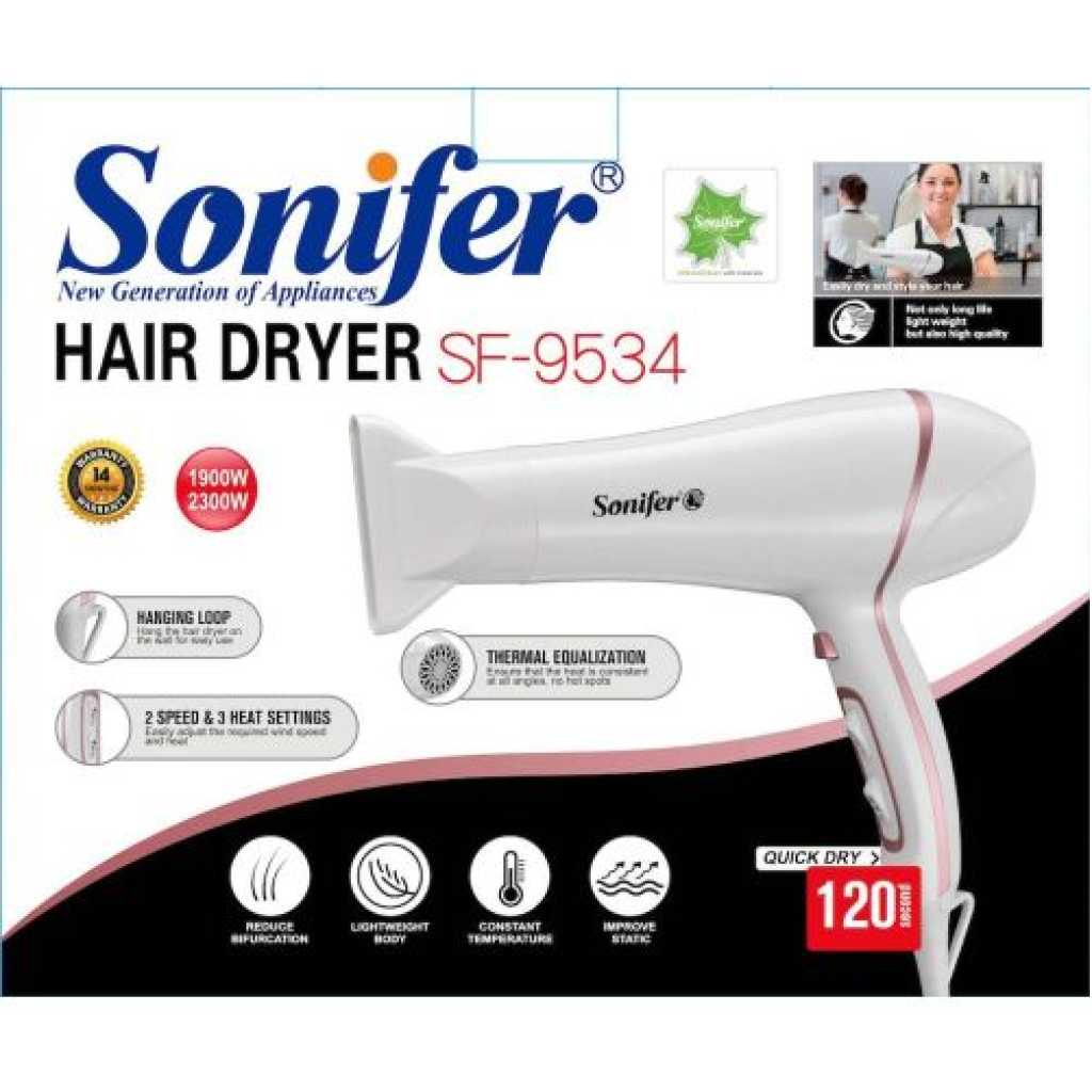 Sonifer Professional Ionic Salon Hand Blow Dryer Hair Dryer -Multicolor