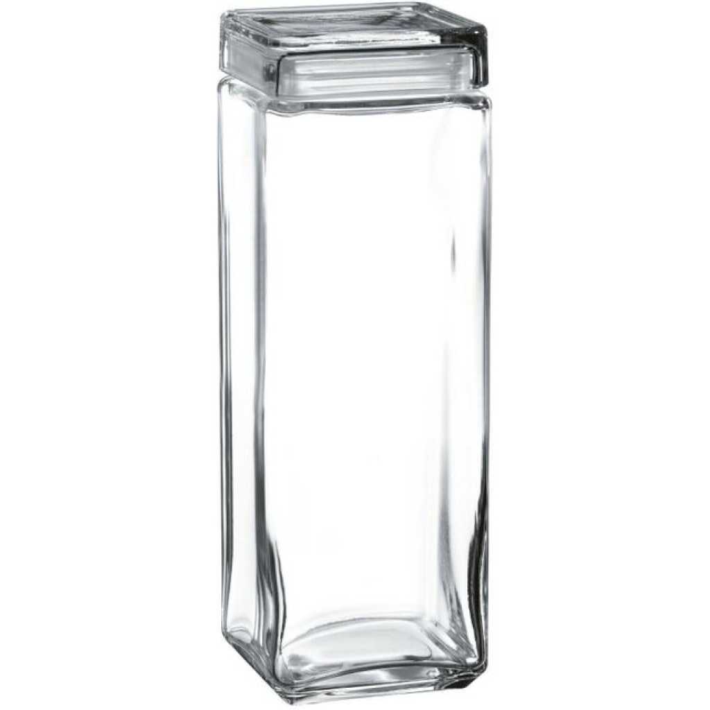 4 Piece Of Transparent Square Acrylic Storage Jars Stackable Clear Food Preserve Airtight Container With Lids Organizer Canisters