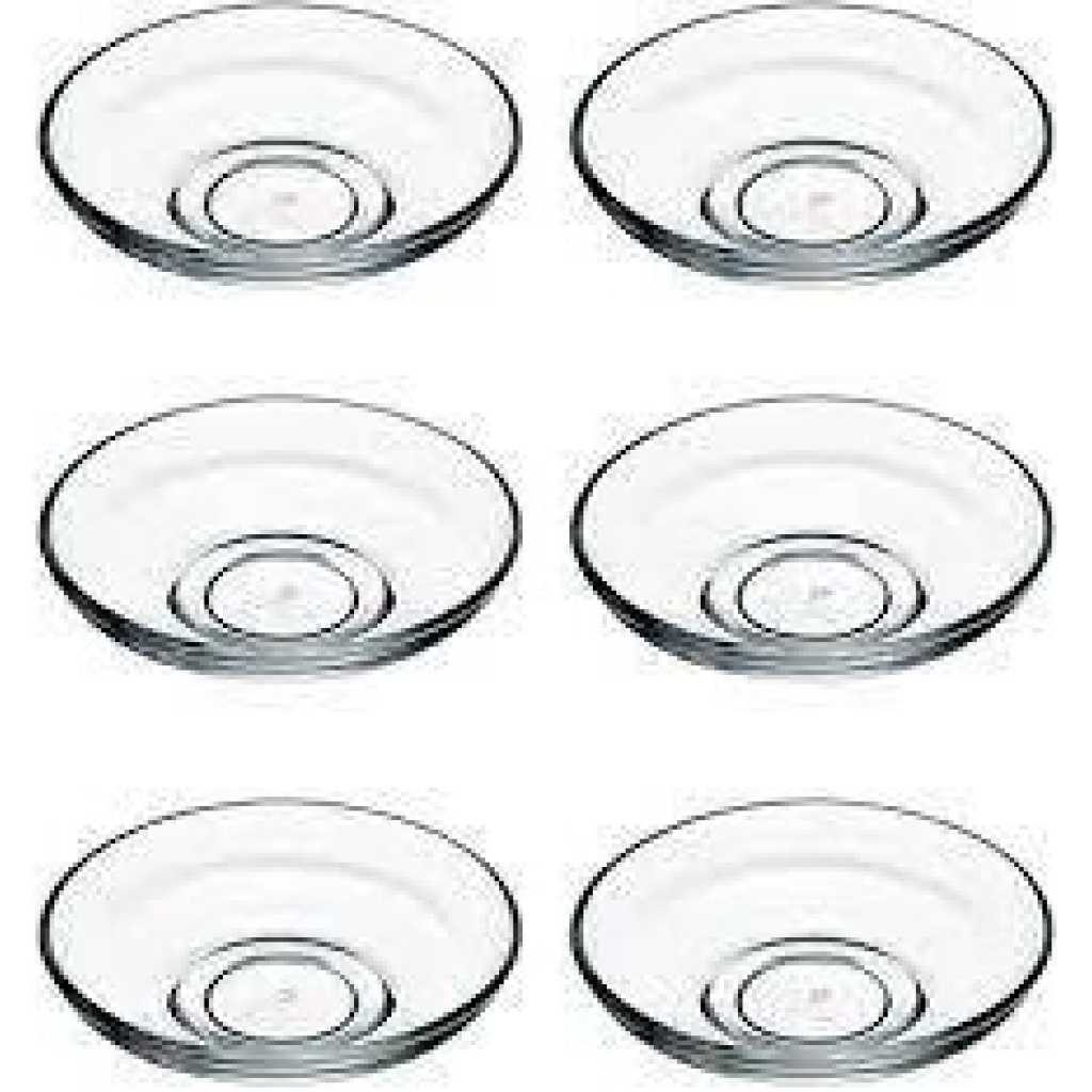 6 Pieces Of Clear Glass Saucers Round Decorative Plates Without Cups For Serving Tea Coffee Snacks