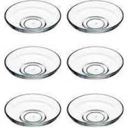 6 Pieces Of Clear Glass Saucers Round Decorative Plates Without Cups For Serving Tea Coffee Snacks