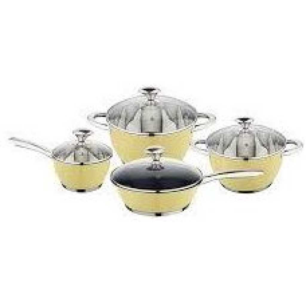 4 Pcs Stainless Steel Cookware Set with Lid Cooking Pots Saucepans Set