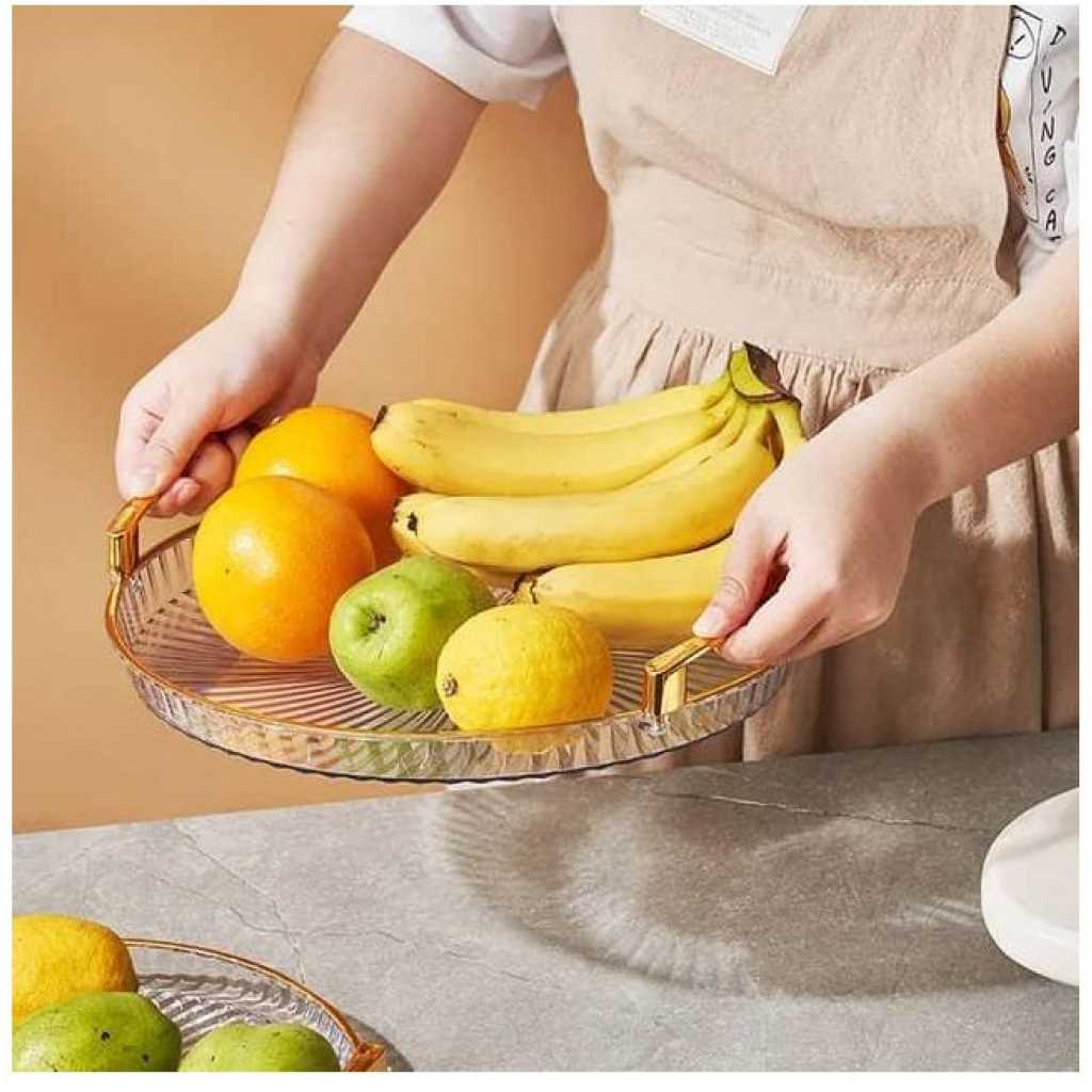 3 Pieces Of Round Food Tray Fruit Tea Table Serving Tray Home Desktop Storage Organizer for Hotel Storage Platters