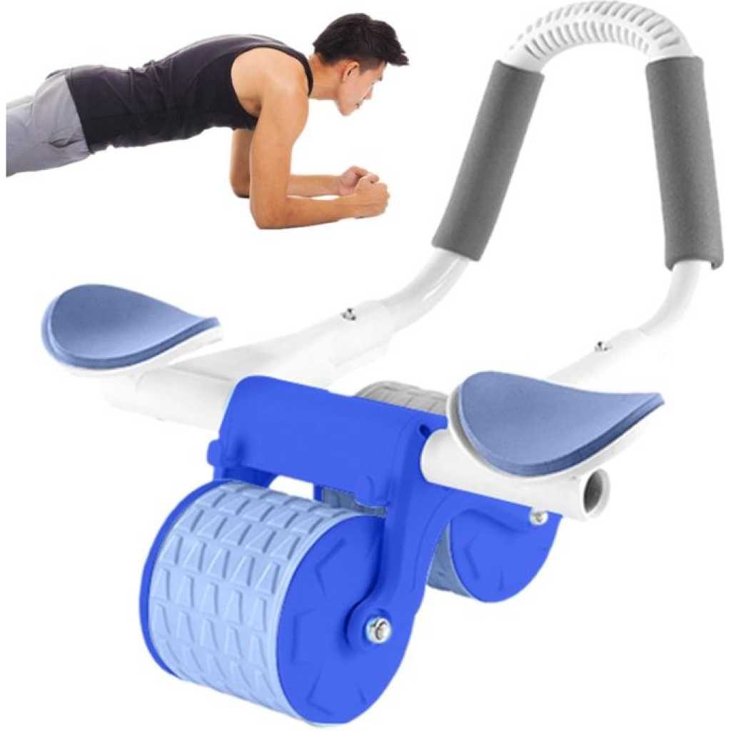 Automatic Rebound Abdominal Wheel With Timer, Adjustable Ab Roller with Elbow Support, Ab Workout Equipment Double Round Abdominal Exercise Roller with Knee Pads with Phone Holder Anulely Home Gym Fitness,