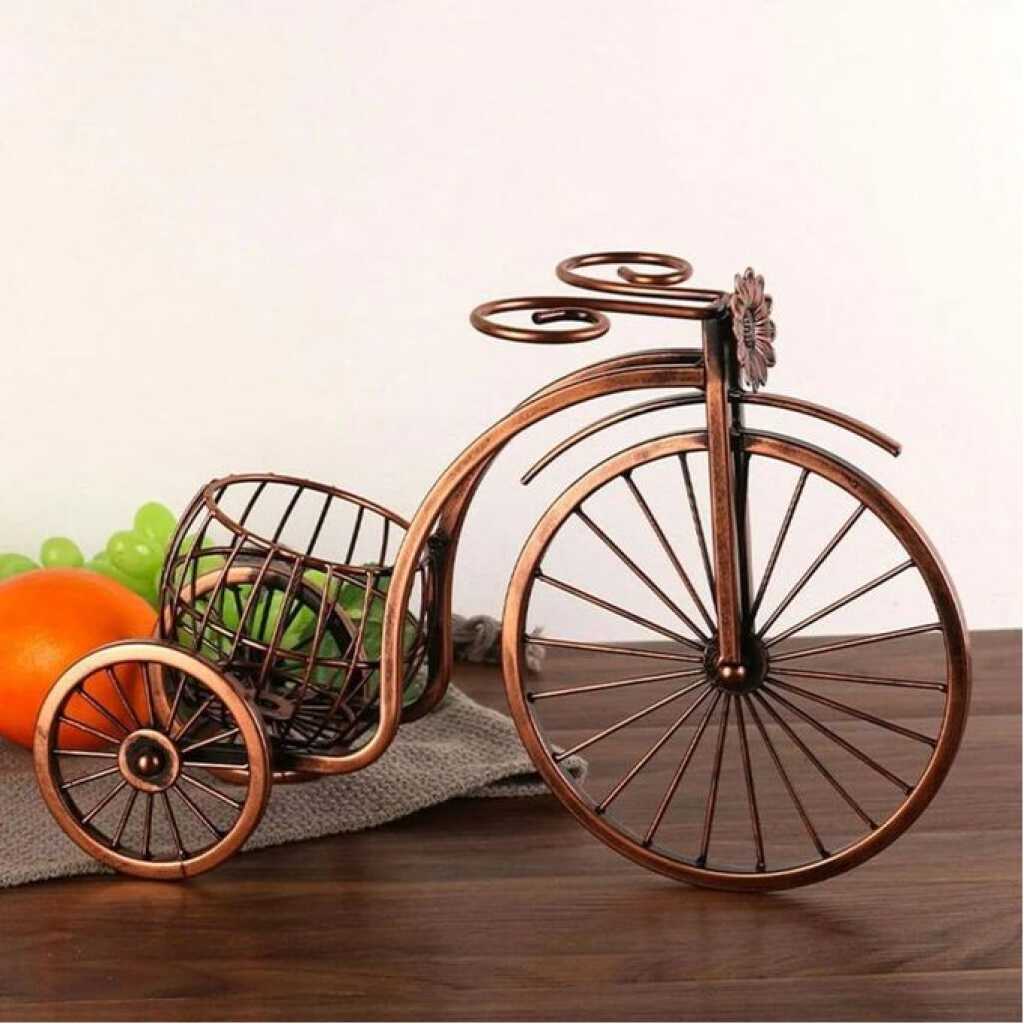 Vintage Metal Bicycle Wine Rack Holder Stand Free Standing Small Tabletop Bottle Holder Water and Wine Bottle Holder for Home Kitchen Dining Room