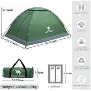 6 Person Camping Tent with Removable Rain Fly, Easy Setup Outdoor Tents Water Resistant Lightweight Portable for Family Backpacking Camping Hiking Traveling- Multicolor