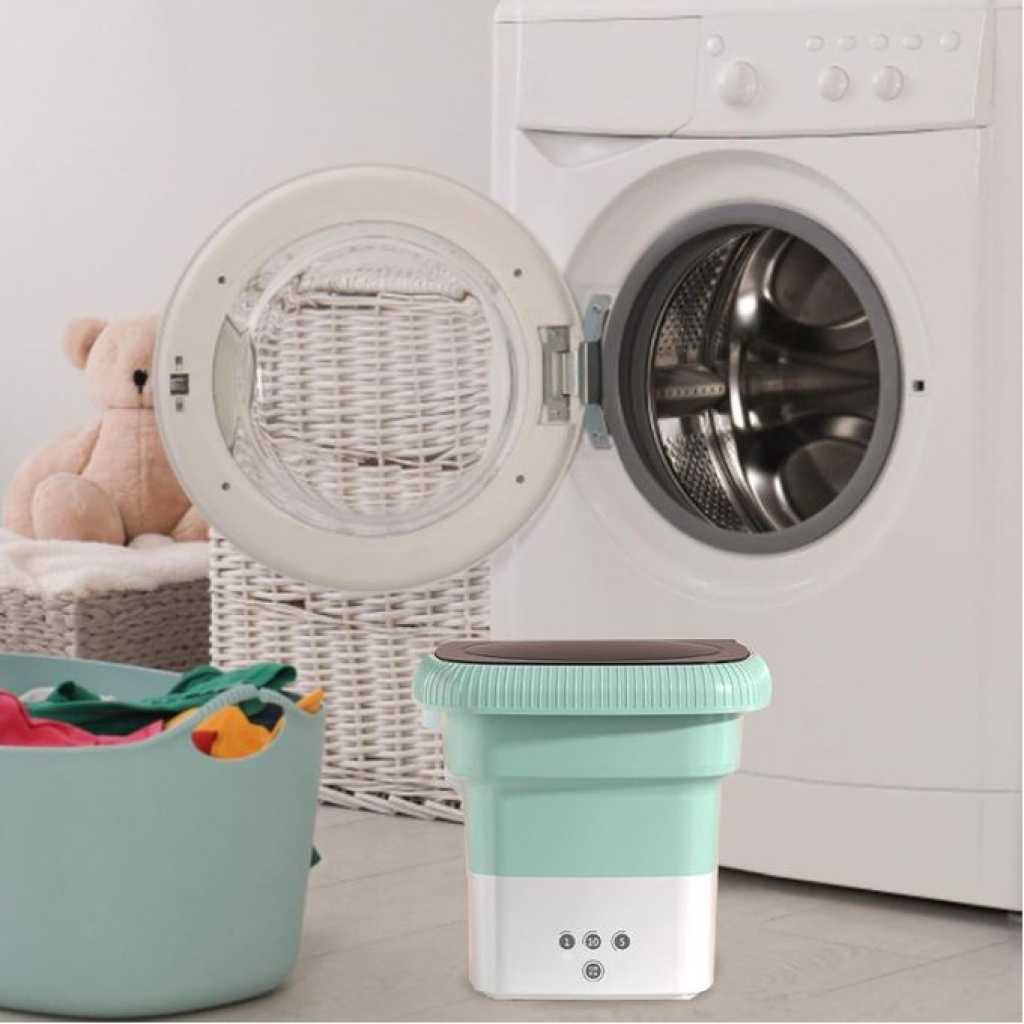Portable Foldable Washing Machine, High Capacity Mini Washer With Spin Dryer, Camping Travel Mini Washing Machin, Deep Cleaning Half Automatic Wash Lightweight Washer Touch Screen, For Baby Clothes Underwear Socks