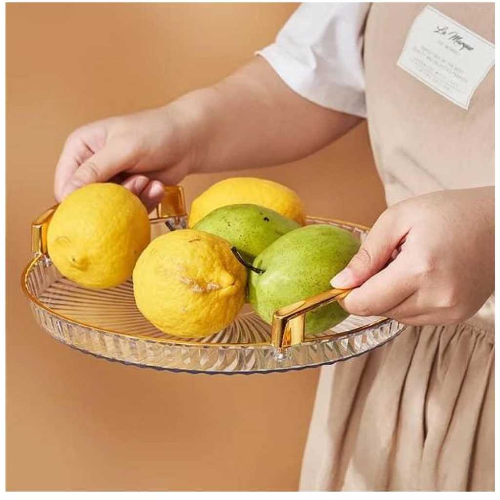 3 Pieces Of Round Food Tray Fruit Tea Table Serving Tray Home Desktop Storage Organizer for Hotel Storage Platters