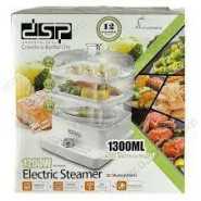 Dsp 1300ML 3 Tier Electric Vegetable Food Steamer Cooking Pot- White