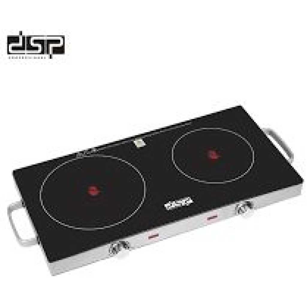 Dsp Double Seat Electric Infrared Cooker Induction Heater Ceramic Glass Plate LED Display Control Timer -Multicolor