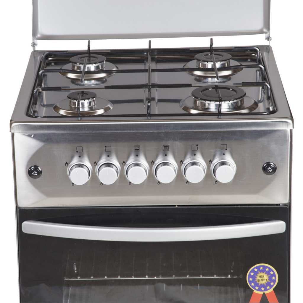 BlueFlame Full Gas Cooker S5040GR-I 50x55cm, Gas Oven & Grill, Auto Ignition, Rotisserie, Stainless Steel Body - Inox