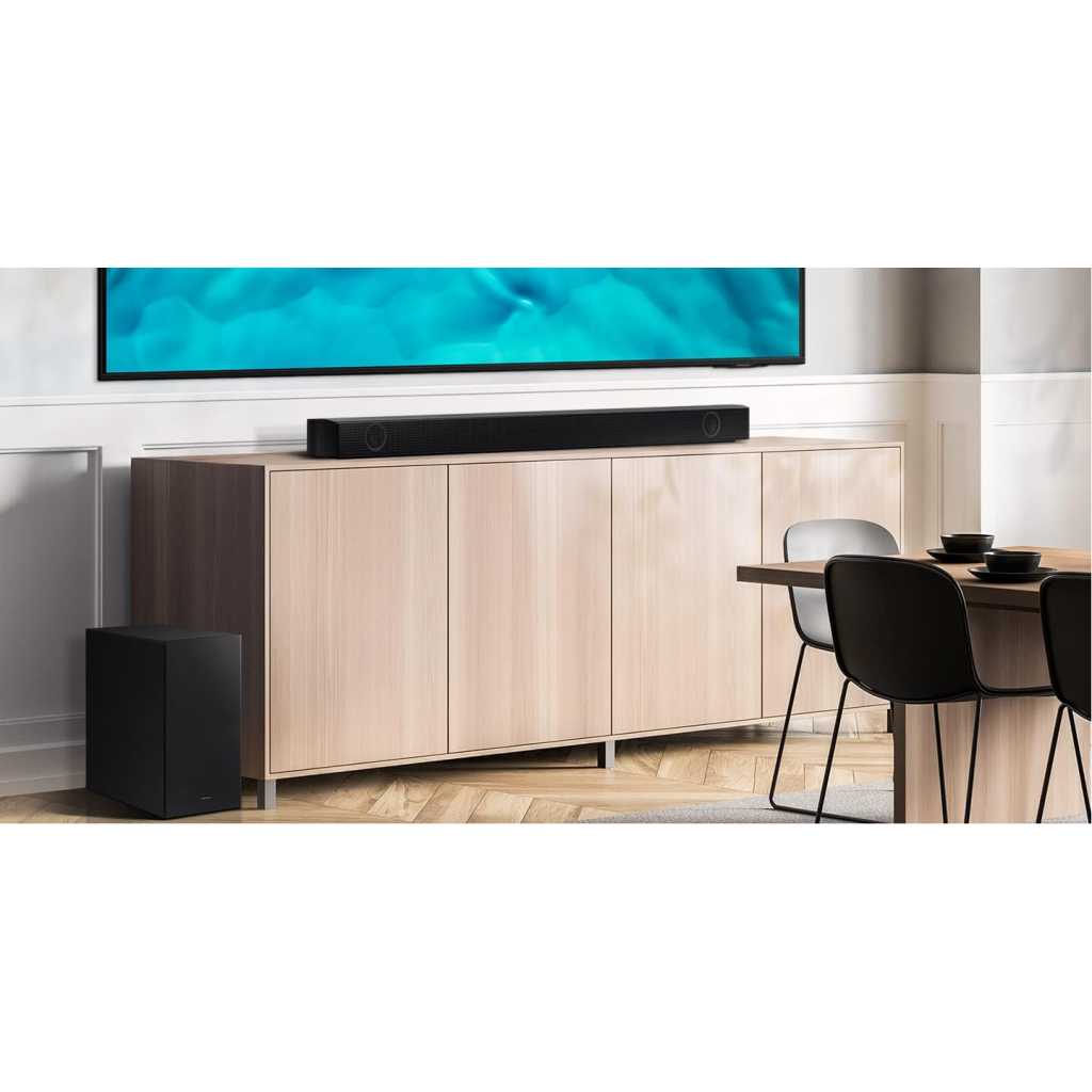 Samsung HW-B550 2.1ch Soundbar with Dolby Audio, DTS Virtual:X, Subwoofer Included, Adaptive Sound Lite, Bluetooth Multi-Device Connection, Wireless Surround Compatible