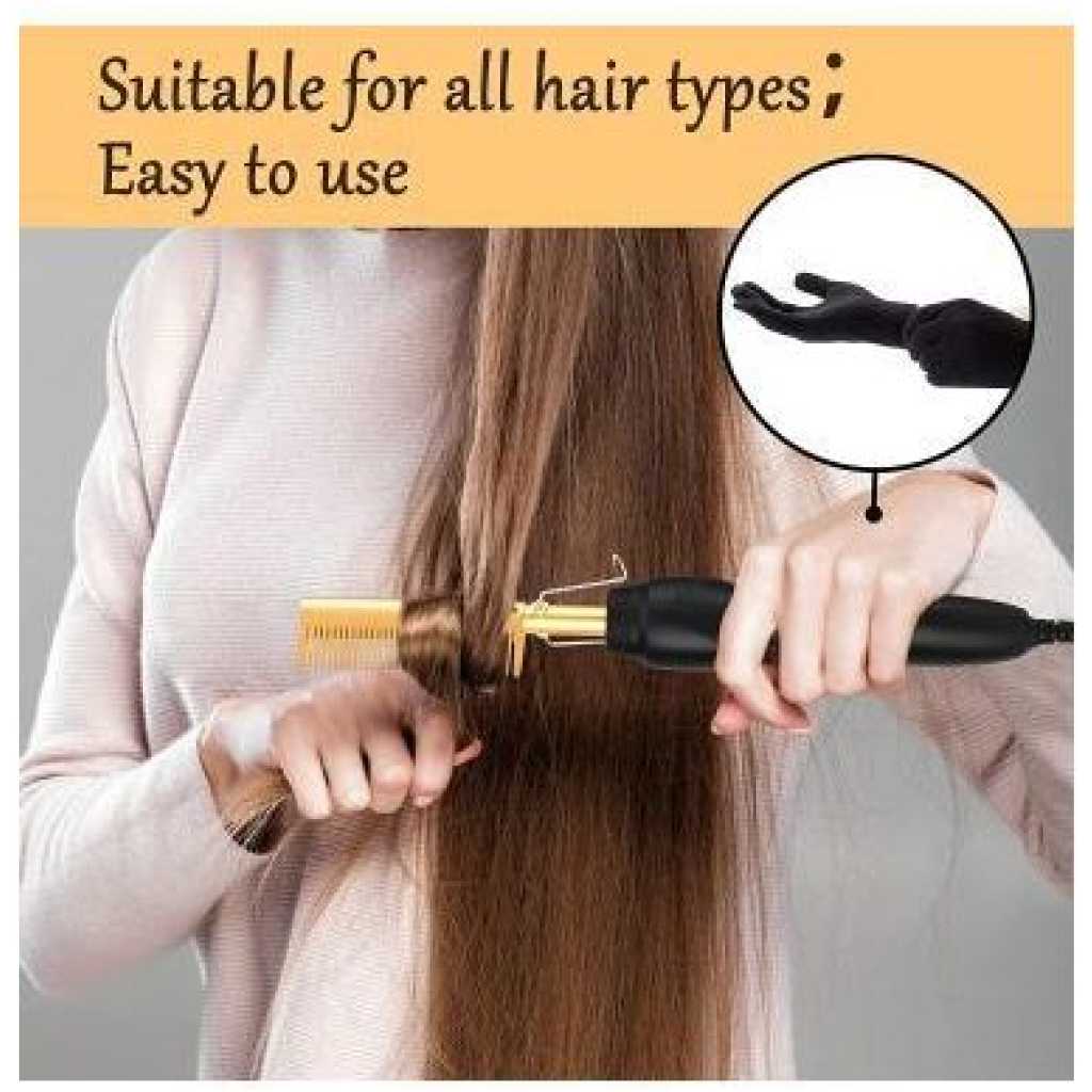 SHARE THIS PRODUCT Electric Hot Comb Hair Straightener, High Heat Adjustable Temperature Iron Comb Straightening or Curly Hair - Pressing Combs for Natural Black Hair African American Hair & Wigs