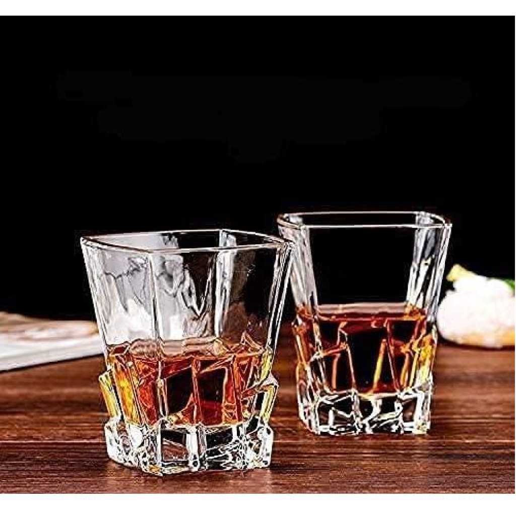 Premium Crystal Clear 7Pcs Bar Set, 1 Decanter Bottle(850ml) with 6 Whiskey Glasses(300ml), Perfect for Scotch, Bourbon, Wine, Vodka, Cocktail, Tequila, Rum Best Gift (Stone Base)