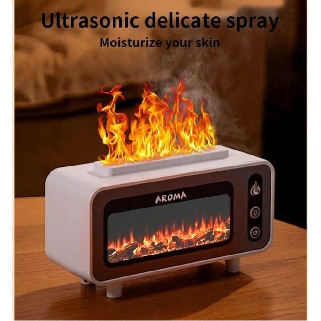 TV Fireplace Flame Aromatherapy Air Humidifier USB Essential Oil Diffuser Home Ultrasonic Mist Aroma Diffuser with 7 Color Light