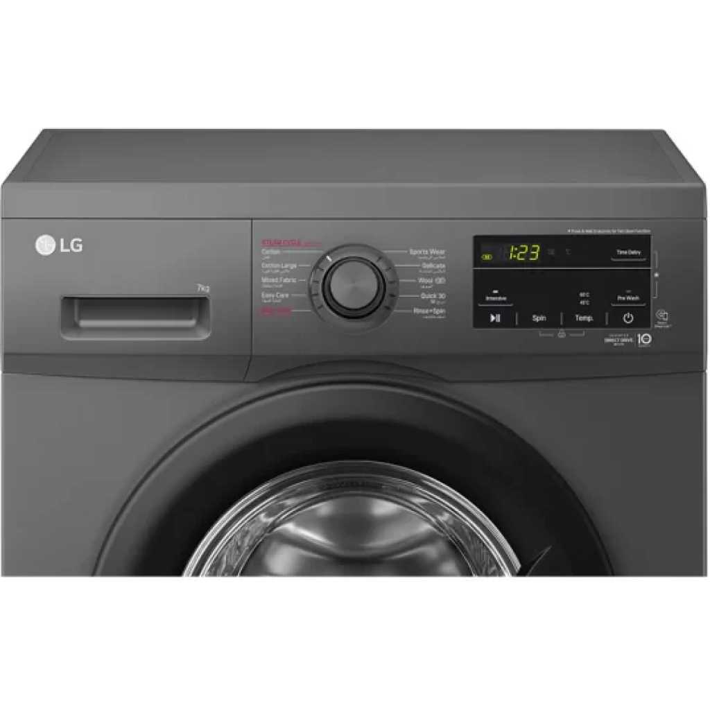 LG F4J3TYG6J 8kg Front Load Washing Machine, Black