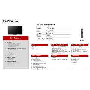 TCL 75-inch C745 QLED UHD 4K Google TV - Black