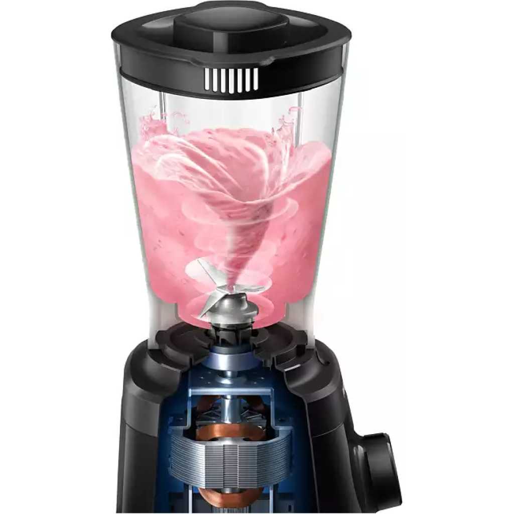 Philips Blender 3000 Series, ProBlend System, 2L Plastic Jar, 550W, 2 Speed Setting + Pulse, Black, HR2141/90