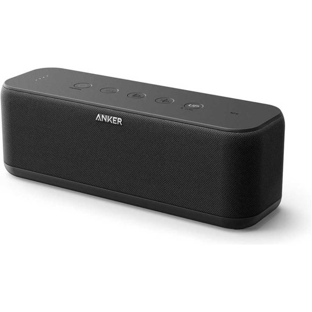 Anker Upgraded Soundcore Boost Bluetooth Speaker with Well-Balanced Sound, BassUp, 12H Playtime, USB-C, IPX7 Waterproof, with Customizable EQ via App, Wireless Stereo Pairing