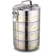 26CM Stainless Steel Air Tight 5 Layers Food Container Carrier Lunch Box Tiffin -Silver