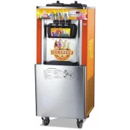 Commercial 3 Flavors Soft Serve Ice Cream Machine 20-30L Frozen Ice Cream Cones Machine Handness Adjustment Yogurt Ice Cream Maker with LCD Display