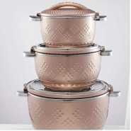 3 Pieces Of Event Lasting Insulation Insulated Hot Pot Luxury Serving Casserole Stainless Steel Lunch Box Set