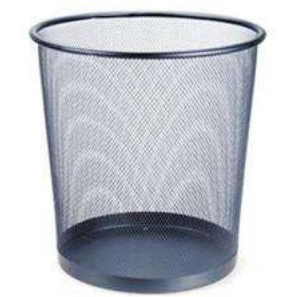 Mettalic Waste PaperBasket - Black