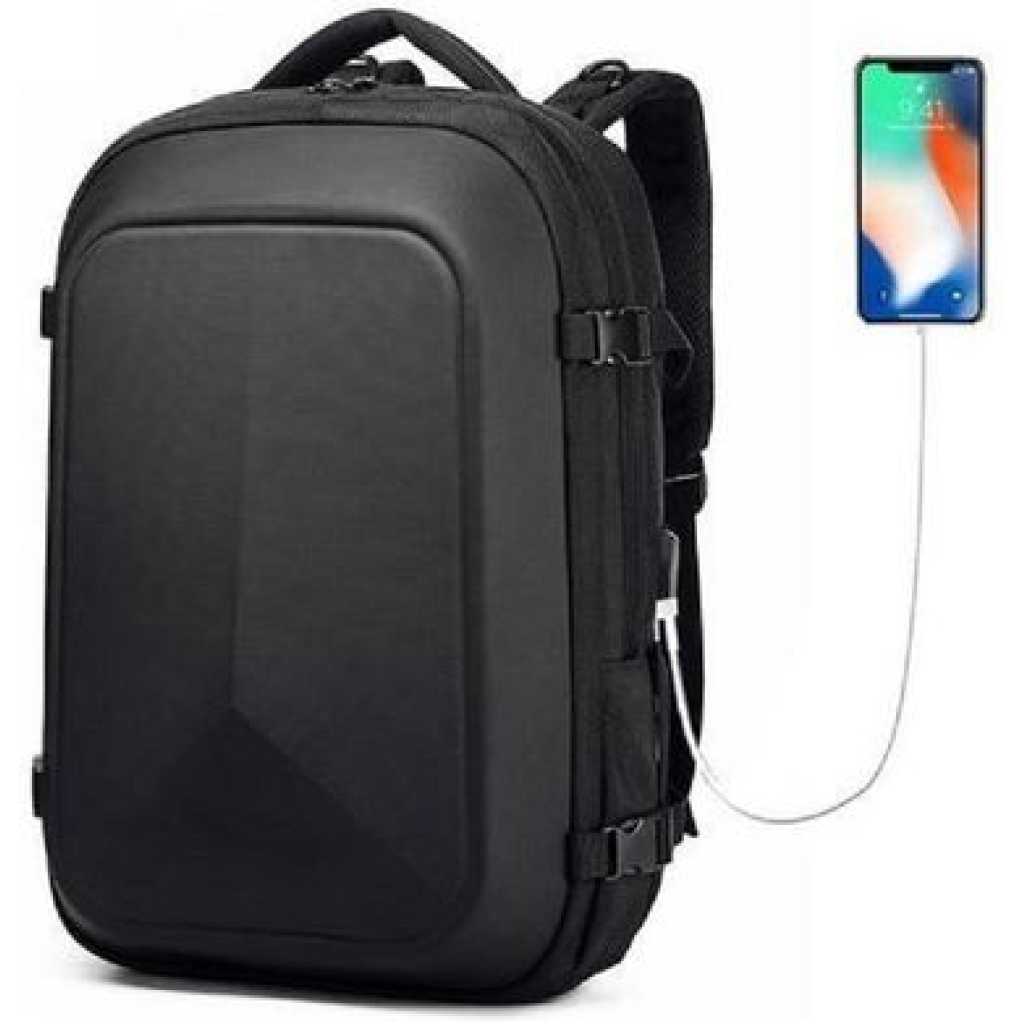 New Men's Business Multifunctional USB Charging Laptop Backpack Water-Repellent Travel School Bag- Multicolor