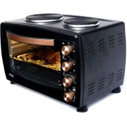 Pixel 38 Litres Oven With Two Hot Plates Rotisserie - Black