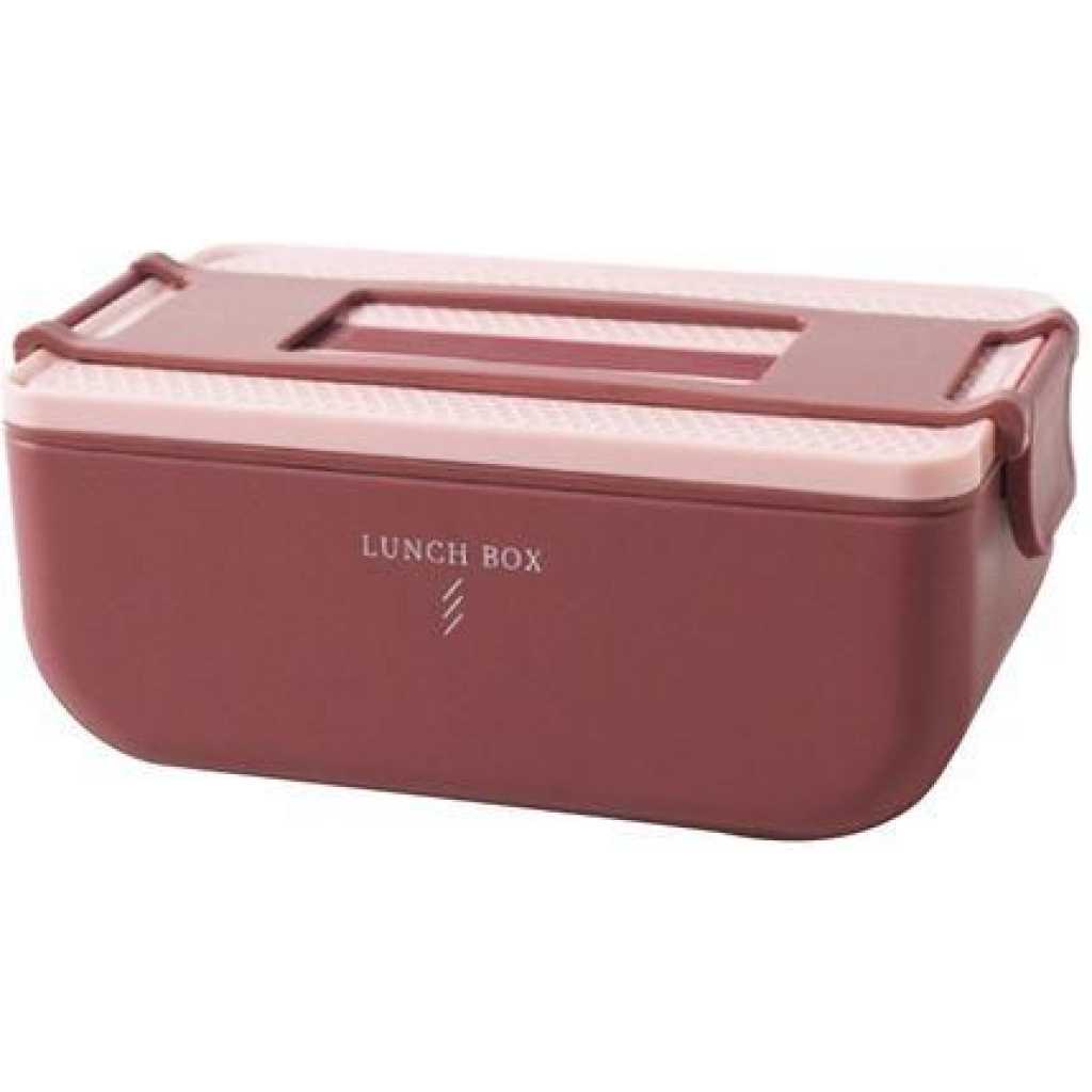 Rectangle Bento Leak-Proof Lunch Box Portable PP Double Layer Storage Food Container For Kids And Adults Fridge Microwave Dinnerware -Multicolor