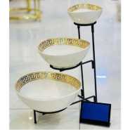 3 Tier Serving Bowl Set Three Tiered Serving Bowls Kitchen Food Display Dessert Presentation Stand Party Food Tray Set- Multicolor
