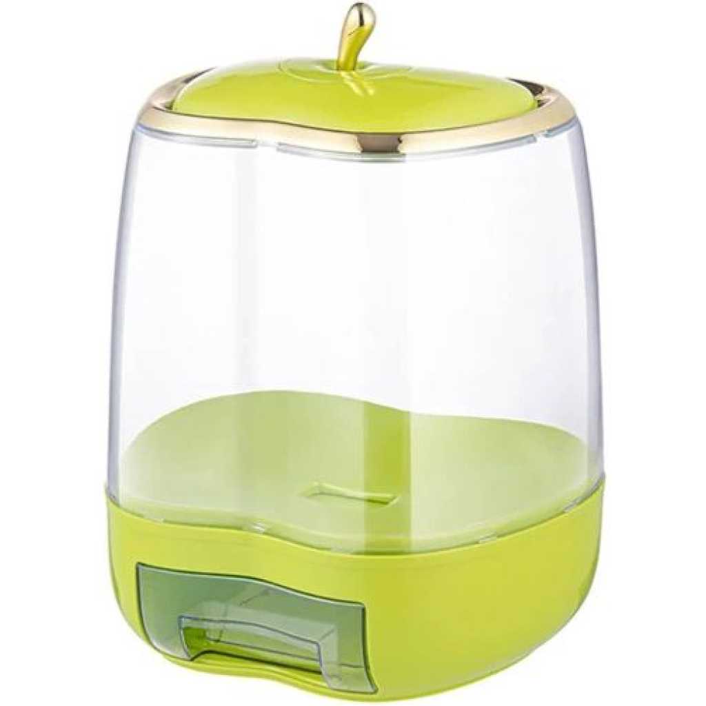 10KG Apple-Shaped Airtight Rice Bucket Sealed Moisture-proof Flour Container Grain Dry Food Dispenser Storage Box Coffee Beans, Insect Repellent, Moisture-proof, Slim, Storage Tank, Kitchen Storage, Rainy Season Protection