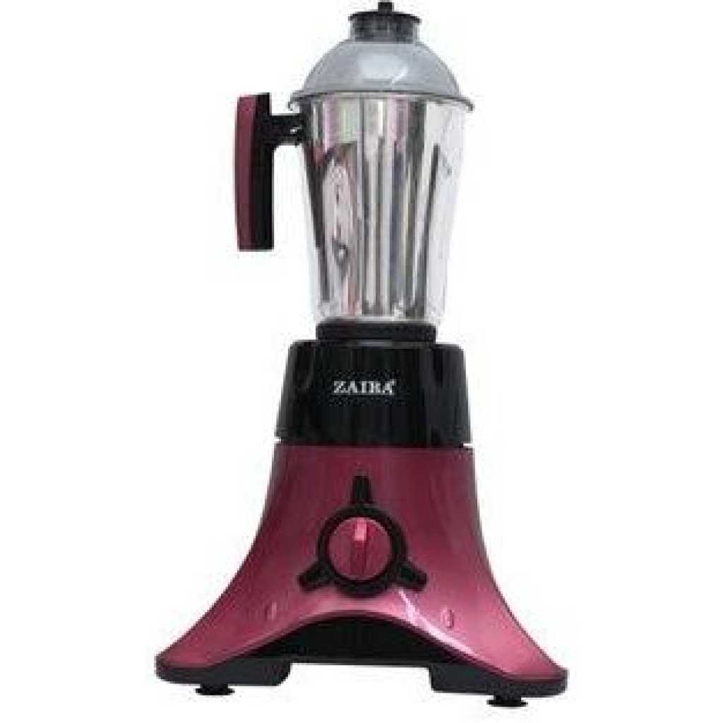 Zaiba Stainless Steel 3-in-1 JET 3 Jars Mixer Grinder Blender 1.5L 550W with Coating Body, Powerful Copper Motor with Stainless Steel Jars and Blades–3 Speed Juicer- Multicolo