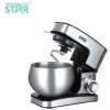 Winningstar Stand Mixer Cook Machine 5L with 304 Stainless Steel Bowl/Egg Beater Aluminium Dough Hook/Flat Agitator Spatula LED Indicator Light 4 Sucker Feet- Silver