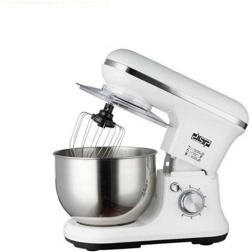 Dsp 1200W 5.5L Stand Mixer 6 Speed Adjustment Lifting Design Stainless Steel Bowl Copper Motor Suitable for Kneading Noodles Stirring Cream- Multicolor